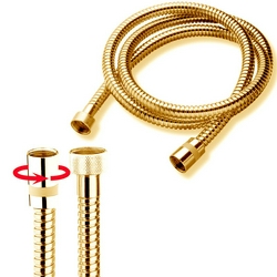 Шланг для душа, с защитой от перекручивания, 2000мм, G1/2, (латунь цв. золото), DOPPIA AGGRAFFATURA Bossini ZZ