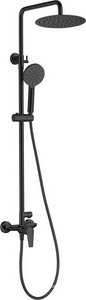 Смеситель для душа, со стационарным верхним душем d200мм., душевая лейка, шланг в компл., (цв.черный матовый),  ZZ Allen Brau Eclipse 5.E1006-31