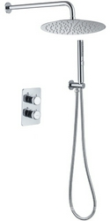 Смеситель-термостат д/душа, встр.в стену, со стац.верхн.душем d30см, кронштейн, лейка, держатель, шланг, встр.часть в компл., (цв.хром),  ZZ Allen Brau Priority 5.31013-00