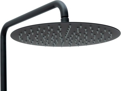 Смеситель для ванны/душа, со стационарным верхним душем d300мм., поворотный излив, душевая лейка, шланг в компл., (цв.черный матовый),  3.0 ZZ Allen Brau Priority 5.31A10-31