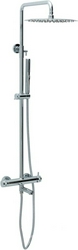 Смеситель для ванны/душа, со стационарным верхним душем d300мм., поворотный излив, душевая лейка, шланг в компл., (цв.хром),  3.0 ZZ Allen Brau Priority 5.31A10-00