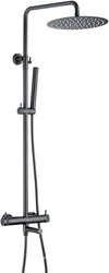 Смеситель для ванны/душа, со стационарным верхним душем d300мм., поворотный излив, душевая лейка, шланг в компл., (цв.графит браш.),  3.0 ZZ Allen Brau Priority 5.31A10-MG