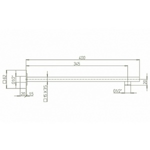 Кронштейн для верхнего душа, с подводом воды 1/2, (цв.черный матовый), Paini ZZ Paini Универсал 50PZ745QQ30