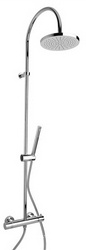 Смеситель-термостат для душа, со стационарным верхн.душем d20см., душевая лейка, шланг в компл., (цв.хром), Paini ZZ Paini Универсал 78CR689THABS1KM