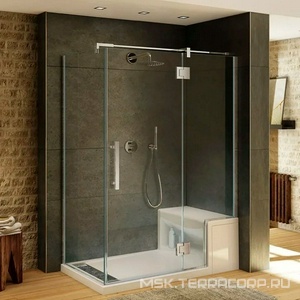 Кронштейн для верхнего душа, стеновой, 400мм, круглый, с подводом воды 1/2, (цв.хром), Paini ZZ Paini Универсал 50CR745T140BI