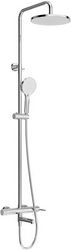 Смеситель для ванны, со стационарным верхнем душем d23см., душевая лейка, шланг в компл., (цв.хром), Relax ZZ Cezares relax RELAX-CVD-01