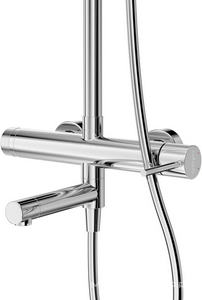 Смеситель для ванны, со стационарным верхнем душем d23см., душевая лейка, шланг в компл., (цв.хром), Relax ZZ Cezares relax RELAX-CVD-01