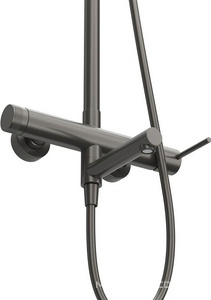 Смеситель для ванны, со стационарным верхнем душем d23см., душевая лейка, шланг в компл., (цв.оружейная сталь), Relax ZZ Cezares relax RELAX-CVD-GM