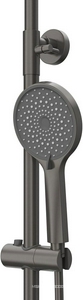 Смеситель для ванны, со стационарным верхнем душем d23см., душевая лейка, шланг в компл., (цв.оружейная сталь), Relax ZZ Cezares relax RELAX-CVD-GM
