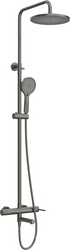 Смеситель для ванны, со стационарным верхнем душем d23см., душевая лейка, шланг в компл., (цв.оружейная сталь), Relax ZZ Cezares relax RELAX-CVD-GM