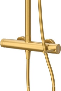 Смеситель для душа, со стационарным верхним душем d23см., шланг, лейка, кронштейн в компл., (цв.брашированное золото), Relax ZZ Cezares relax RELAX-CD-BORO