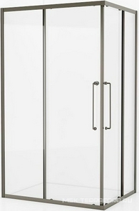 Душевой уголок 1200х900хh2000мм, прямоуг., 2 сдвижные дверцы с 2-мя неподв. сегм. (стекло прозрачное 8 мм, фурнит., цв.оружейная сталь), Relax ZZ Cezares relax RELAX-304-AH-2-120/90-C-GM