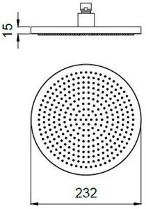 Верхний душ, лейка круг d 230мм, (цв.нерж.сталь брашированная AISI 316), Almar ZZ Almar Универсал E044290.316