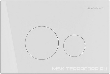 Клавиша двойного смыва для инстал., д/унитаза, (пластик цв.белый глянец),  ZZ Aqueduto Circulo CIR0210