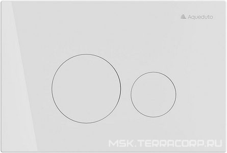 Клавиша двойного смыва для инстал., д/унитаза, (пластик цв.белый глянец),  ZZ Aqueduto Circulo CIR0210