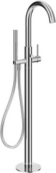 Смеситель для ванны, напольный, лейка д/д, шланг, встраиваемая часть в компл.,(цв.хром),  ZZ Aqueduto Cano CAN0800
