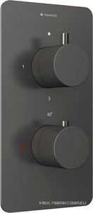 Смеситель термостат для душа встраиваемый в стену, на 3 потребителя, (цв.оружейная сталь),  ZZ Aqueduto Aceno ACE0345