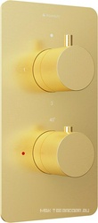Смеситель термостат для душа встраиваемый в стену, на 3 потребителя, (цв.шлифованное золото),  ZZ Aqueduto Aceno ACE0350