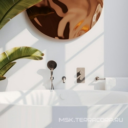 Смеситель термостат для душа встраиваемый в стену, на 2 потребителя, (цв.оружейная сталь),  ZZ Aqueduto Aceno ACE0245