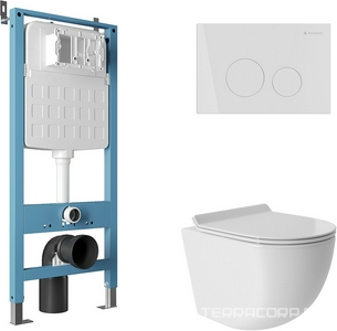Компл.: унитаз подвесн.,смыв Tornado, 480х360мм, цв.белый глянц., сиденье с микрол,, инстал.д/унит, крепёж, клавиша смыва CIRCULO цв.белый гл., ZZ Aqueduto Ovo AQDS085T