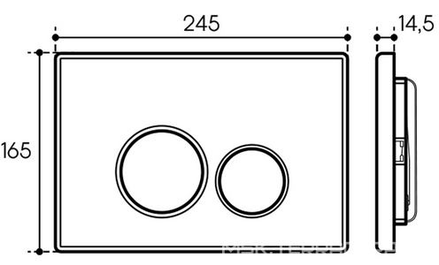 Компл.: унитаз подв.,безободк,Tornado 480х360мм, цв.белый гл, сиденье с микролиф,, инстал. д/унит., крепёж, клавиша смыва Circulo цв.белый,  ZZ Aqueduto Cone AQDS119T