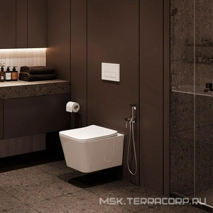 Унитаз подвесной 520х370мм, безободковый, смыв Tornado, сиденье с микролифтом, крепёж в компл., (цв.белый),  Aqueduto Macio MACT2110