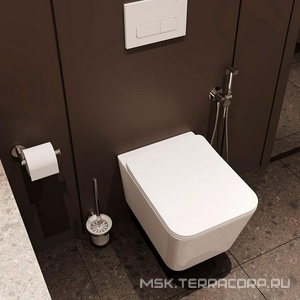 Унитаз подвесной 520х370мм, безободковый, смыв Tornado, сиденье с микролифтом, крепёж в компл., (цв.белый),  Aqueduto Macio MACT2110