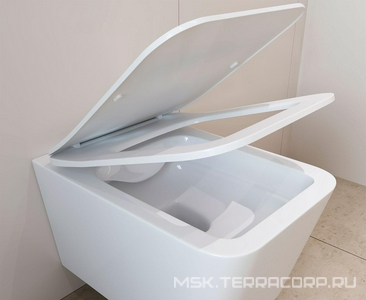 Унитаз подвесной 520х370мм, безободковый, сиденье с микролифтом, крепёж в компл., (цв.белый матовый),  Aqueduto Macio MAC0120