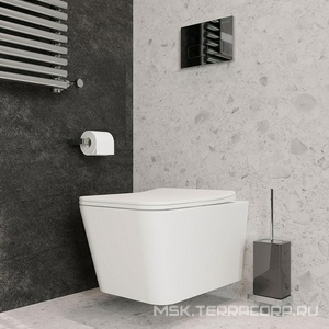 Унитаз подвесной 520х370мм, безободковый, сиденье с микролифтом, крепёж в компл., (цв.белый матовый),  Aqueduto Macio MAC0120