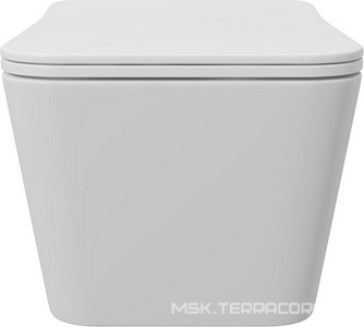 Унитаз подвесной 520х370мм, безободковый, сиденье с микролифтом, крепёж в компл., (цв.белый матовый),  Aqueduto Macio MAC0120