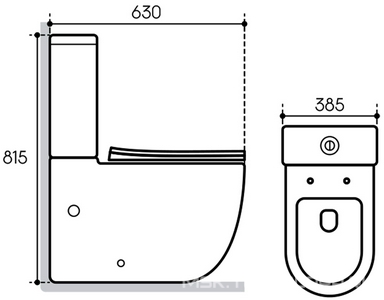 Бачок для напольного унитаза компакт, механизм смыва., кнопка цв.хром, в компл., (цв.белый глянец), AQD OVO/CONE/MACIO Plus ZZ Aqueduto Универсал OVO/CON/MAC0210