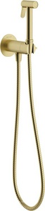 Смеситель совмещённый с гигиеническим душем, готовый комплект: лейка, шланг, скрытая часть, прогрессивный картридж, (цв.шлифованное золото),  ZZ Aqueduto PUREZA PUR0150