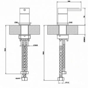 Рычаг удаленного управления, цвет: steel brushed,Gessi 316 ZZ Gessi Flessa 54005 239