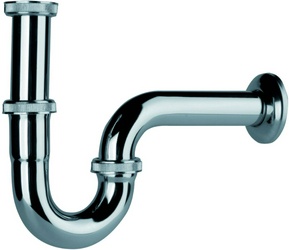 Сифон для раковины, U-образный, 1 1/4, горизонтальная часть 220мм, (латунь цв.хром), Plastbrno ZZ Plastbrno Универсал EMCR002