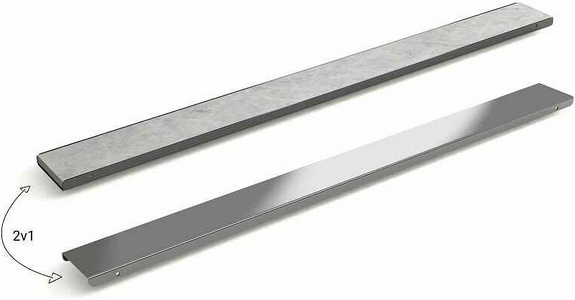 Дренажн.канал 750мм, готов.компл, сифон d50 вых.вбок,60л/мин,затвор(сухой/гидро),мин h монтаж 65мм, 2х стор.решетка цв.стальной/под плитку, Plastbrno DESIGN 4 SZA4750