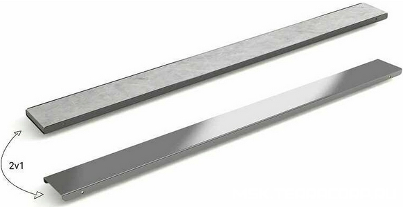 Дренажн.канал 650мм, готов.компл, сифон d50 вых.вбок,60л/мин,затвор(сухой/гидро),мин h монтаж 65мм, 2х стор.решетка цв.стальной/под плитку, Plastbrno DESIGN 4 SZA4650