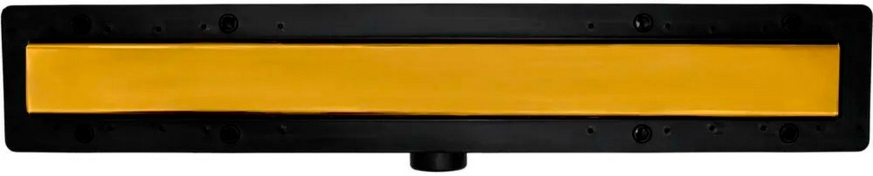 Дренажн.канал 750мм, готов.компл,сифон d50 вых.вбок,60л/мин,затвор(сухой/гидро),мин h монтаж 65мм,2х стор.решетка цв.мат.золото/под плитку,DESIGN4 ZZ Plastbrno DESIGN 4 SZA9750