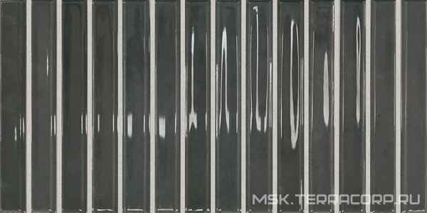 Керамическая плитка для стены DNA Flash Bars  Graphite 12,5x25 133477