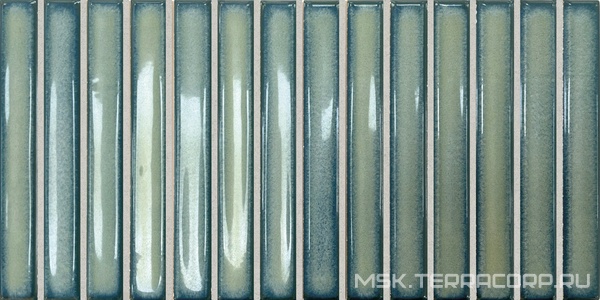 Керамическая плитка для стены DNA Osaka Bars  Green 12,5x25 133481
