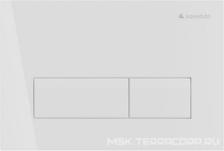 Клавиша двойного смыва для инстал., д/унитаза, (пластик цв.белый глянец), РЕТАНГУЛО Ново/RETANGULO Novo ZZ Aqueduto Retangulo RET0210