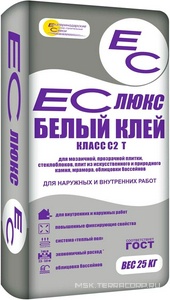  белый клей 25 кг, ZZ  ( под заказ кратно поддонам) Екатеринодарские смеси ЕС Люкс ЕС LBK/25