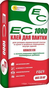 Клей д/плитки ЕС 1000, 25кгZZ ( под заказ кратно поддонам) Екатеринодарские смеси EC 1000 ЕС1000/25