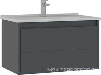 Тумба под раковину, с выкатным ящиком, 800х500хh460мм, раковина с керам.с отв.д/смест., с переливом в компл., (цв.антрацит  матовый),  XXZZ Abber Likya 5002491