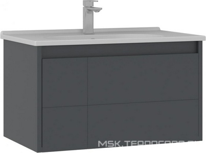 Тумба под раковину, с выкатным ящиком, 800х500хh460мм, раковина с керам.с отв.д/смест., с переливом в компл., (цв.антрацит  матовый),  XXZZ Abber Likya 5002491