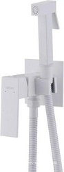 Смеситель совмещ. с гигиенич. душем, готовый к-т: лейка, шланг, скрытая часть, (цв.белый матовый),  ZZ Abber Daheim AF8226W