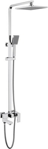 Смеситель для ванны/душа, со стационарным верхним душем 25х25см., шланг, лейка, кронштейн в компл., (цв. хром),  ZZ Abber Daheim AF8216L
