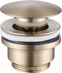 Донный клапан для сливного отверстия раковин/биде без перелива, клик-клак, G 1 1/4, (цв.золото матовое), Abber ZZ Abber Универсал AF0011G