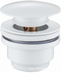 Донный клапан для сливного отверстия раковин/биде без перелива, клик-клак, G 1 1/4, (цв.белый глянец), Abber ZZ Abber Универсал AF0011W