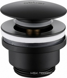 Донный клапан для сливного отверстия раковин/биде без перелива, клик-клак, G 1 1/4, (цв.черный матовый), Abber ZZ Abber Универсал AF0011B