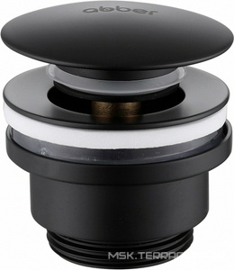 Донный клапан для сливного отверстия раковин/биде без перелива, клик-клак, G 1 1/4, (цв.черный матовый), Abber ZZ Abber Универсал AF0011B